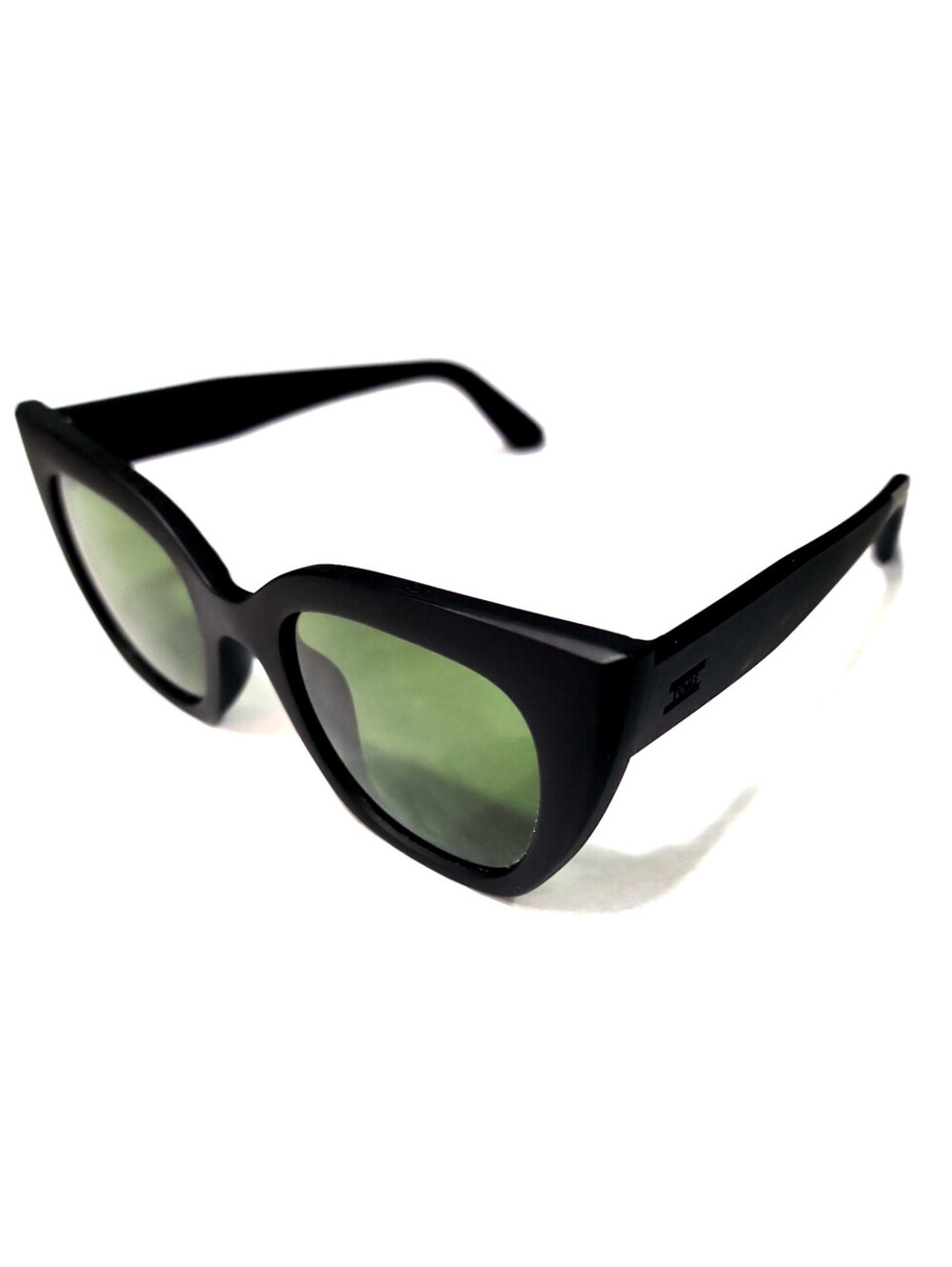 Toms Traveler Collection Sydney Matte Black Green Cat Eyes Sunglasses